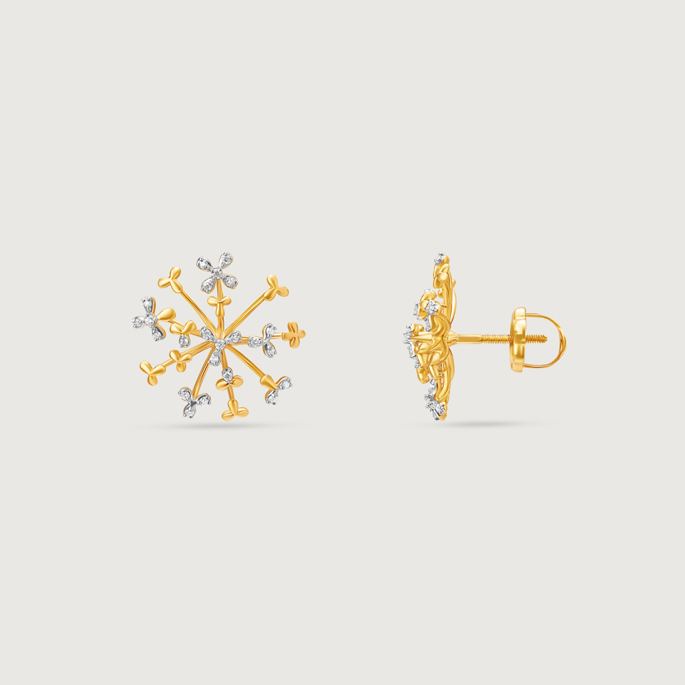 Filigree Florets Diamond Stud Earrings,,hi-res image number null