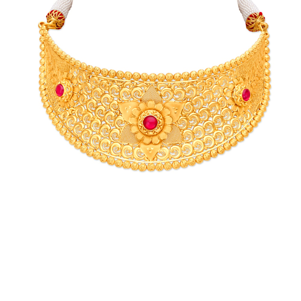 Stellar Gold Choker Necklace Set,,hi-res image number null