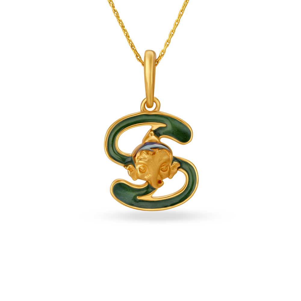 Alphabet pendant deals gold tanishq