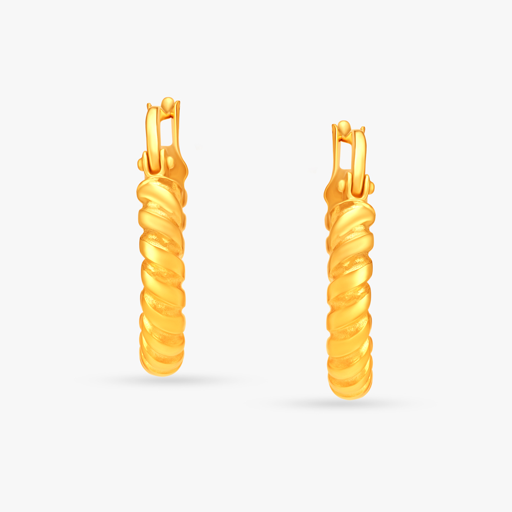 Minimal Twisted Hoop Earrings,,hi-res image number null