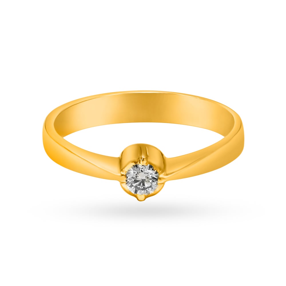 Ageless 22 Karat Yellow Gold and Diamond Finger Ring,,hi-res image number null