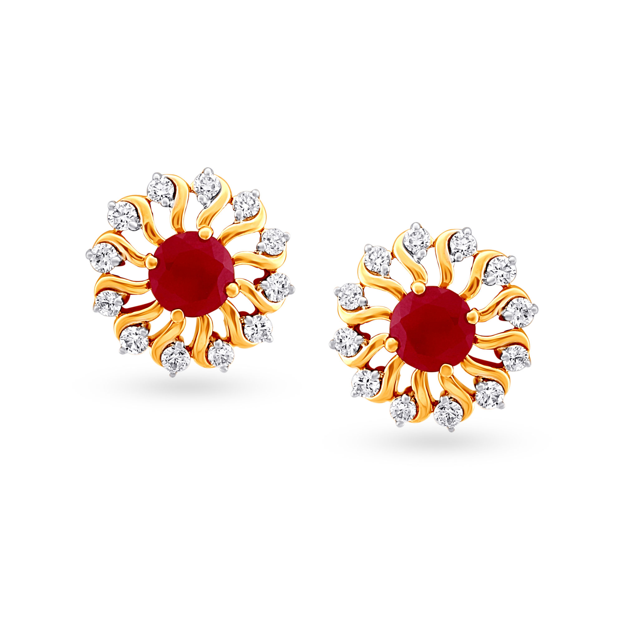 Timeless Traditional Floral Diamond Stud Earrings