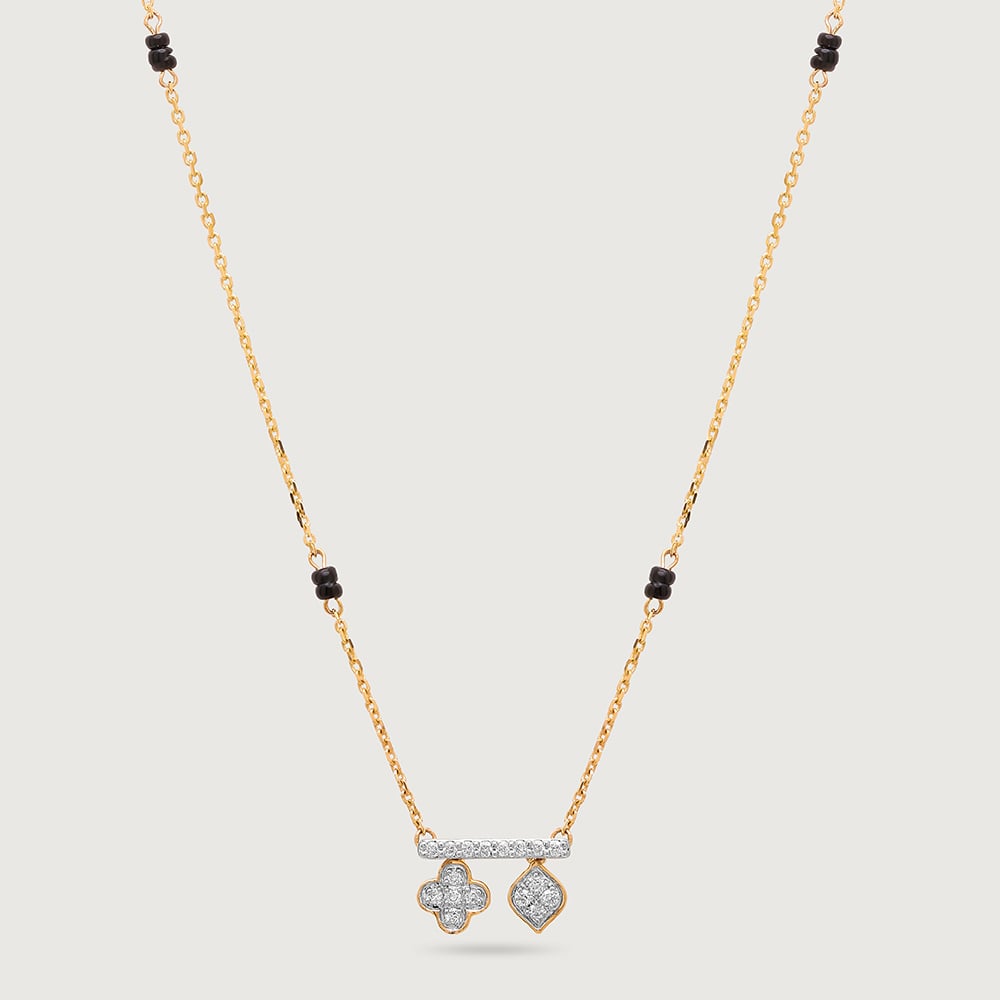 Serene Charm 14 Kt Gold and Diamond Mangalsutra,,hi-res image number null