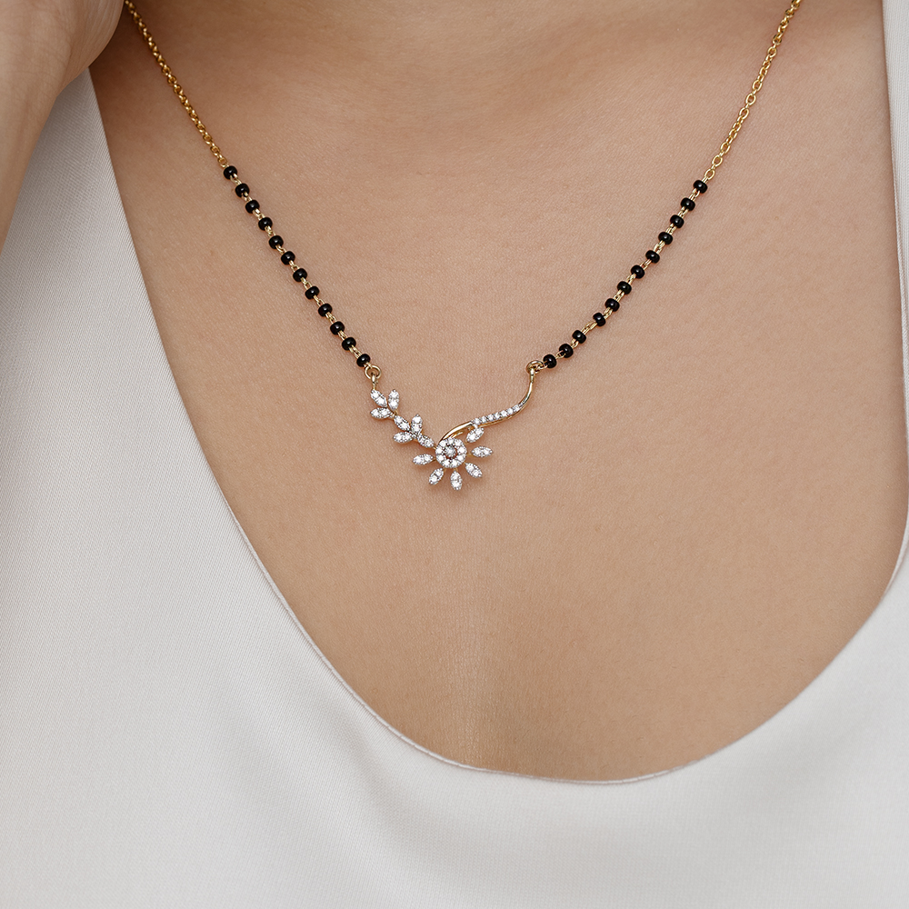 Floral Radiance Gold and Diamond Mangalsutra,,hi-res image number null
