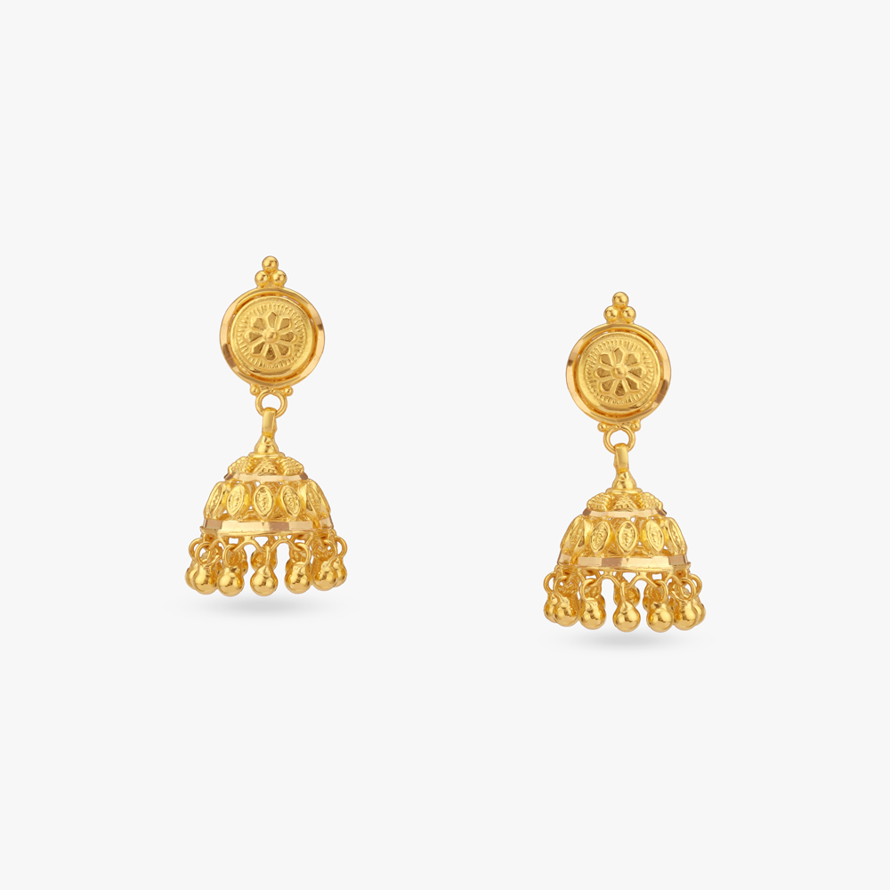 

Regal Radiance Gold Jhumka Earrings