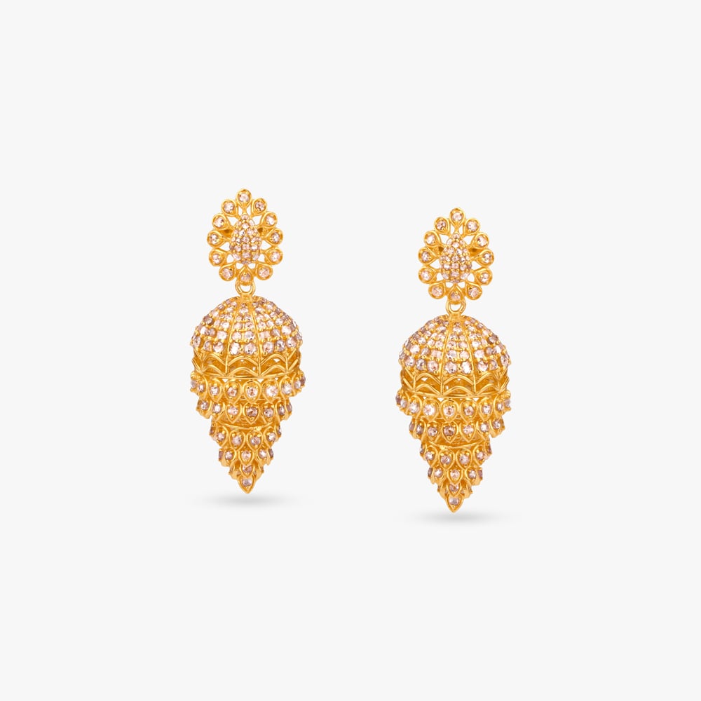 Heirloom Canopy Gold Jhumka Earrings,,hi-res image number null