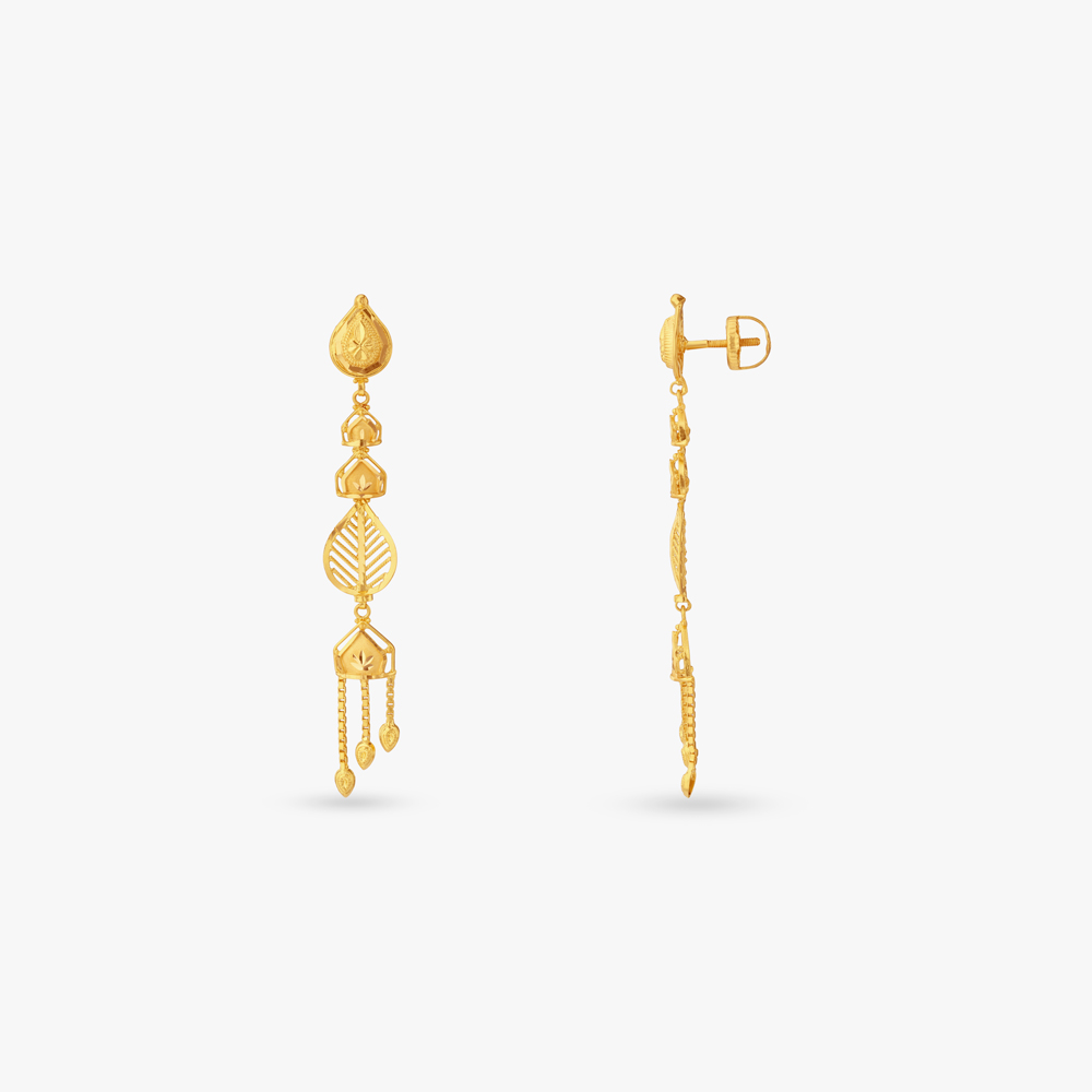 Flowing Grace Gold Drop Earrings,,hi-res image number null