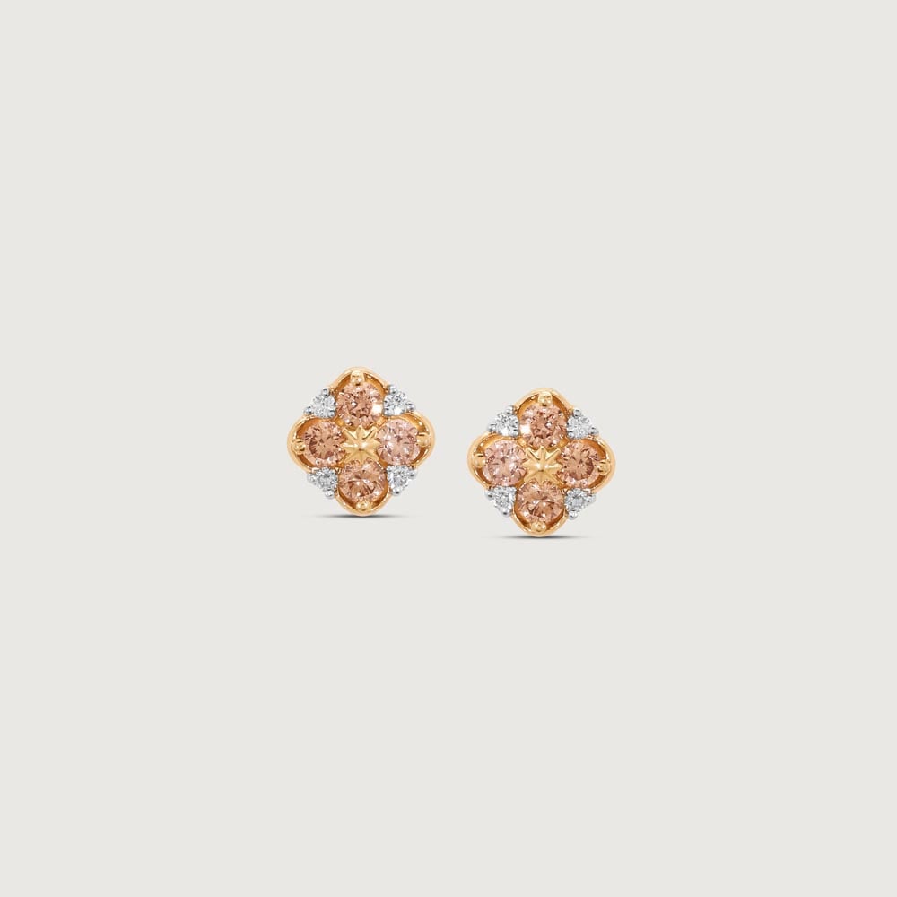 Radiant Petal Diamond Stud Earrings,,hi-res image number null