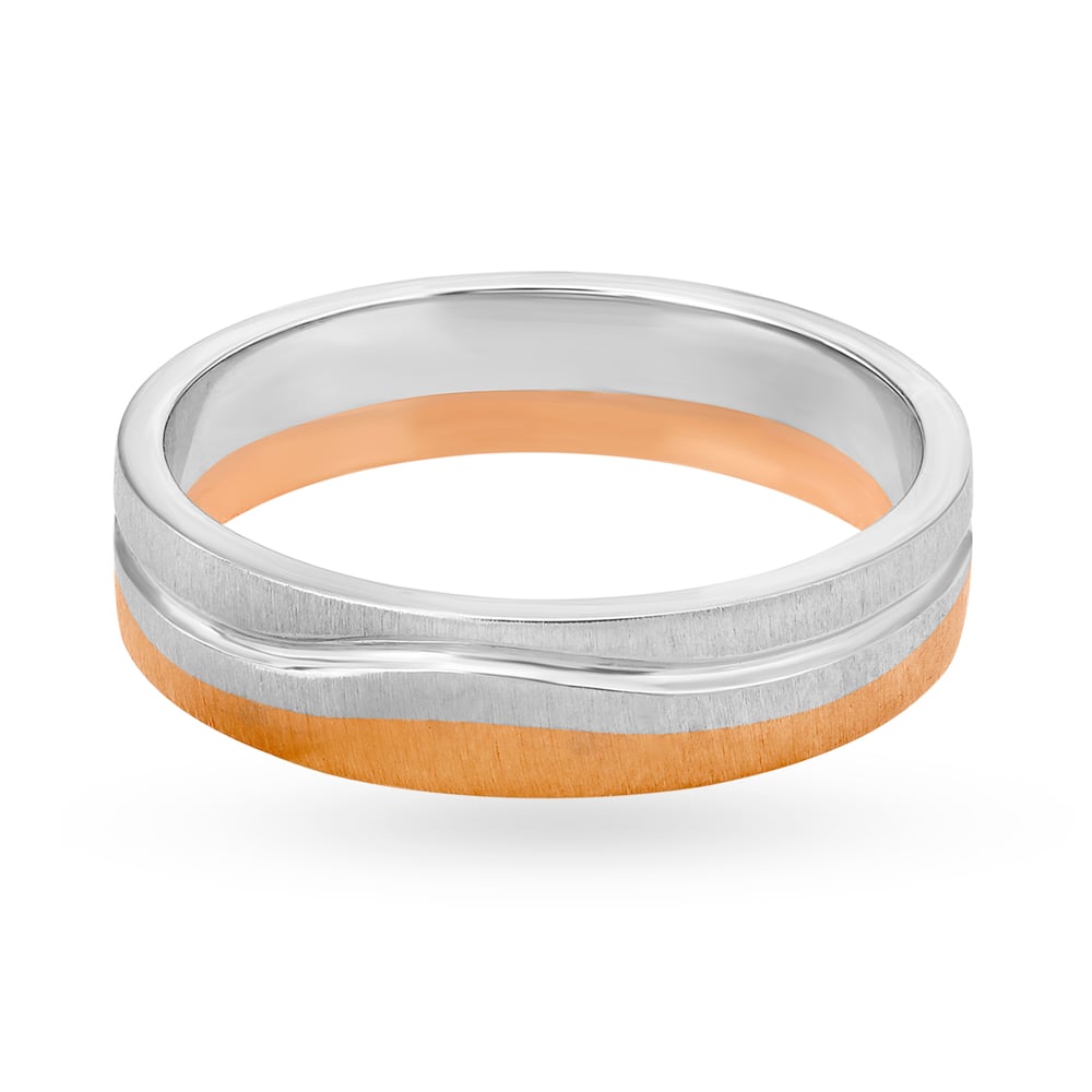 Classic Platinum and Rose Gold Ring for Men,,hi-res image number null