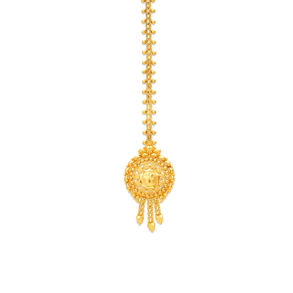 Traditional Floral Gold Maang Tikka,,hi-res image number null