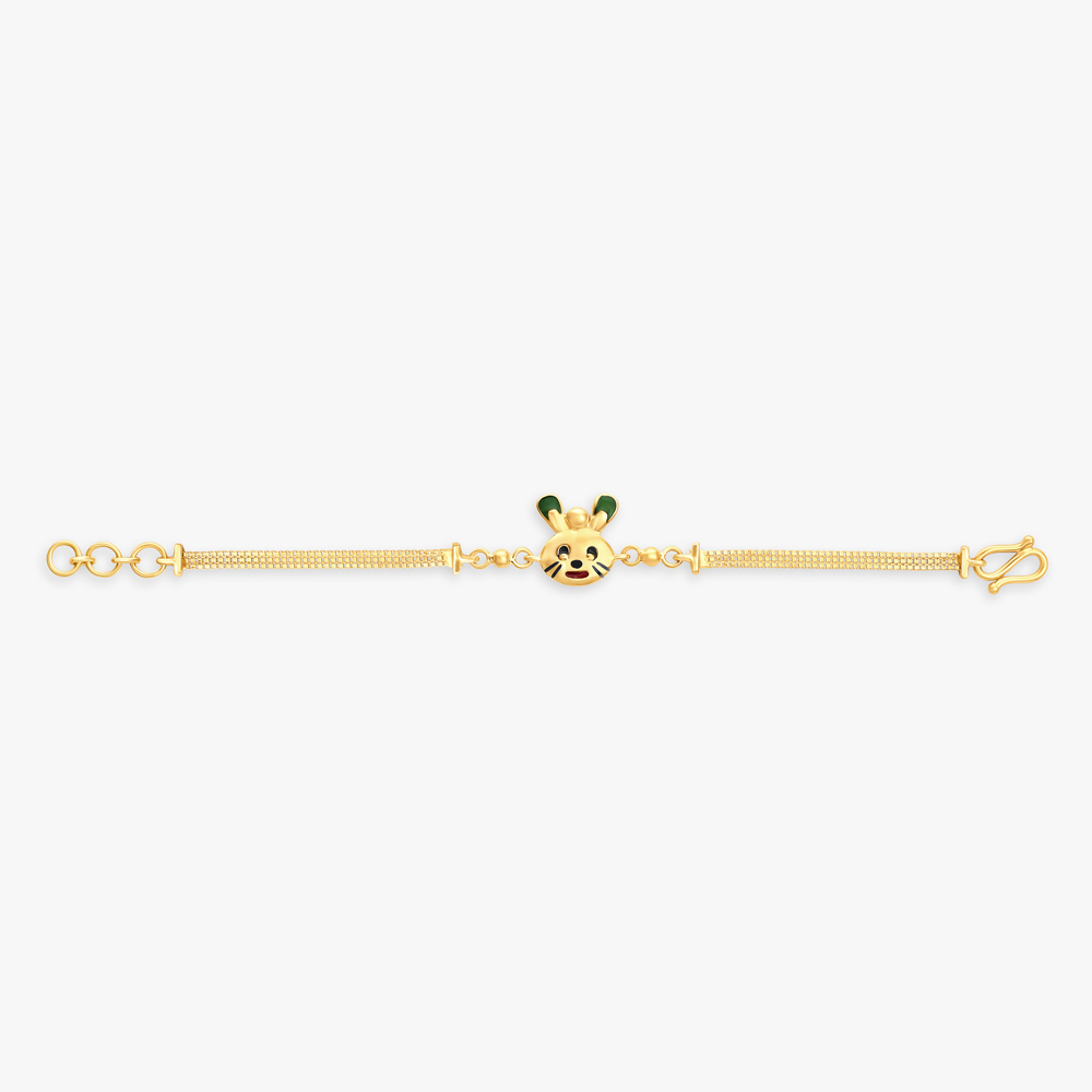 Adorable Yellow Gold Bunny Bracelet,,hi-res image number null