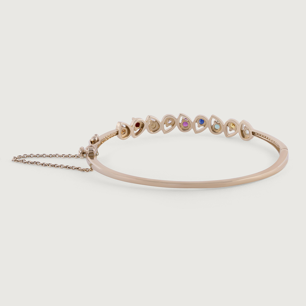 Vibrant Navaratna & Diamond Bangle,,hi-res image number null