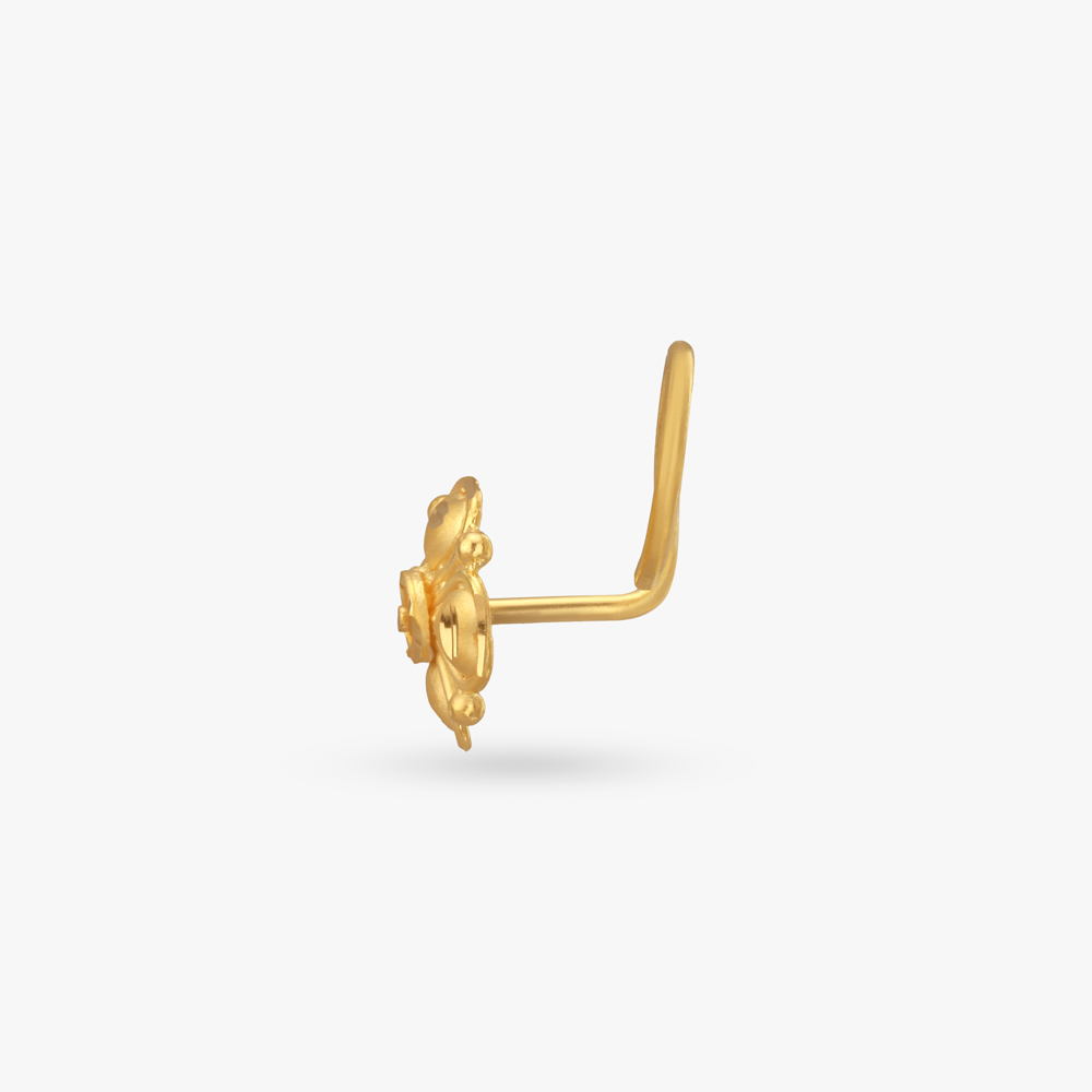 Heart Blossom Gold Nose Pin,,hi-res image number null