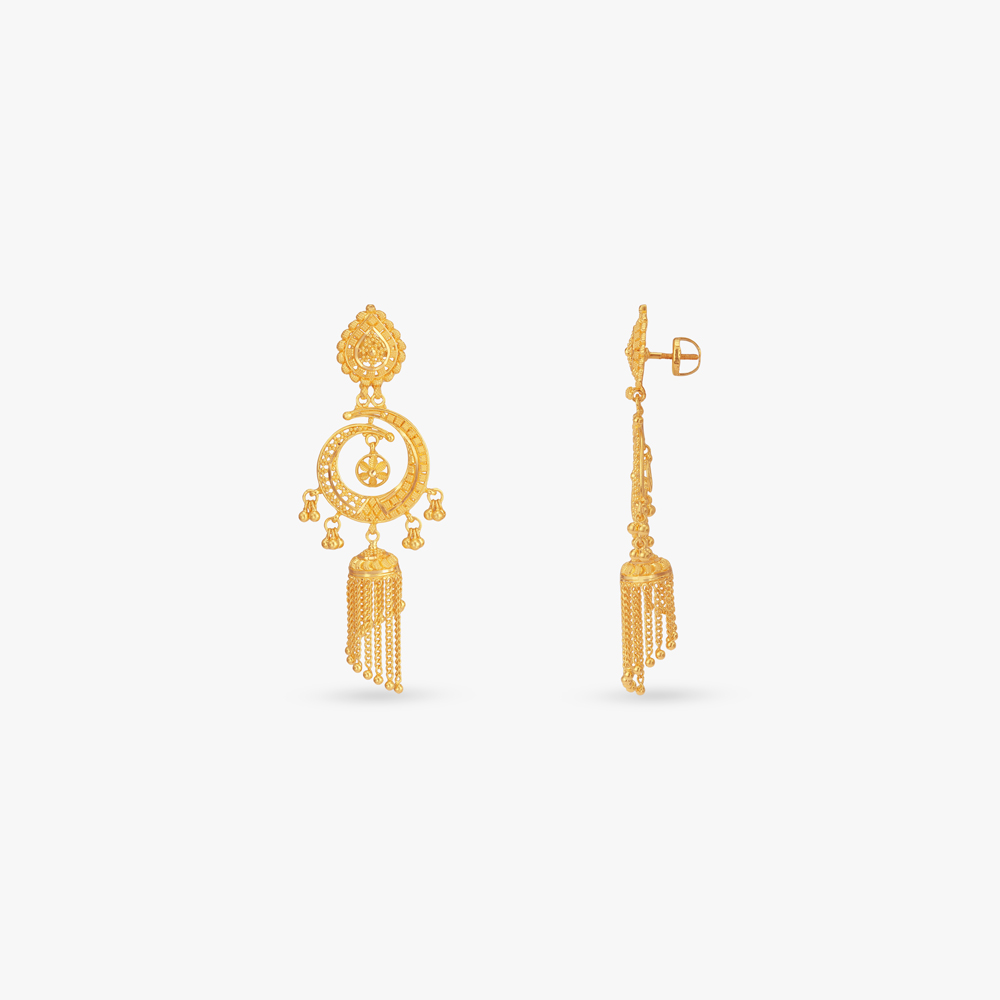 Crescent Tassel Drop Earrings,,hi-res image number null