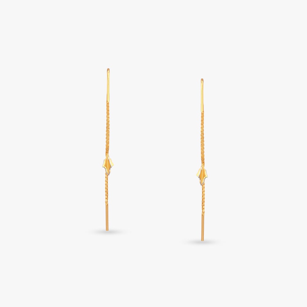 Cascading Leaf Gold Hoop Earrings,,hi-res image number null