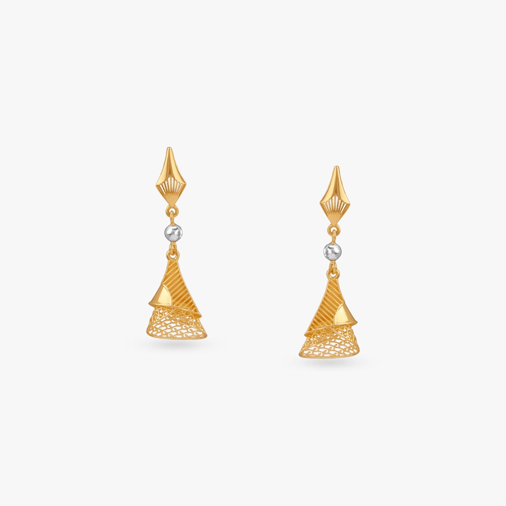 Cone Cascade Gold Drop Earrings,,hi-res image number null