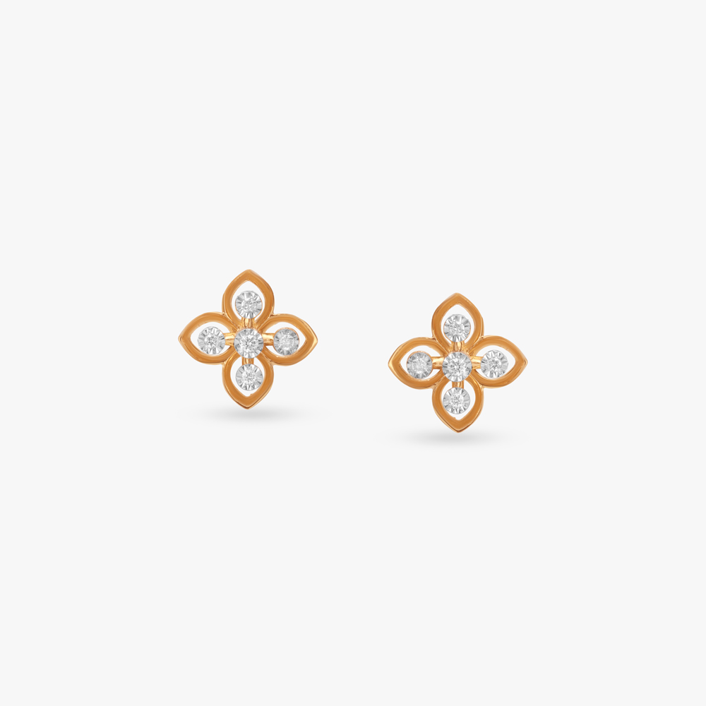 

Petal Frame Diamond Stud Earrings