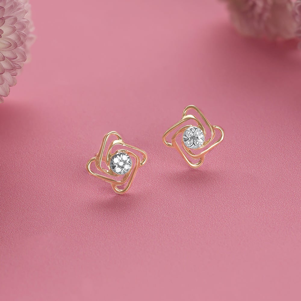Twisted Glow Diamond Stud Earrings,,hi-res image number null