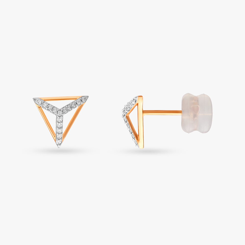Graceful Triangle Diamond Stud Earrings,,hi-res image number null