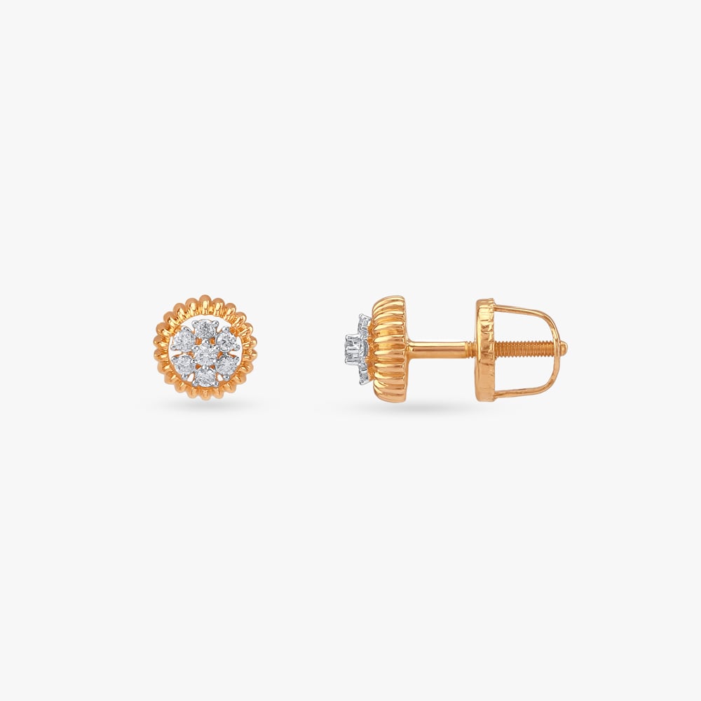 Royal Petal Diamond Stud Earrings,,hi-res image number null