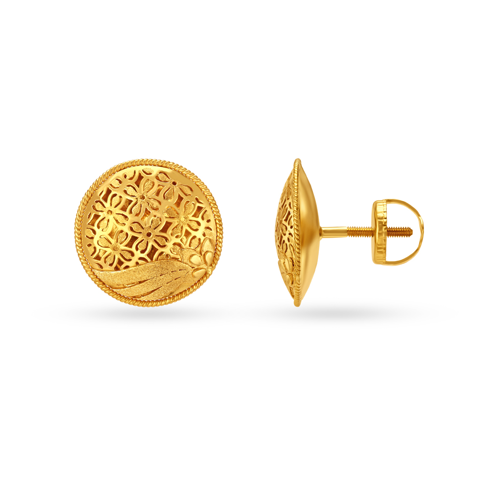 Glamourous Gold Pendant and Earrings Set,,hi-res image number null