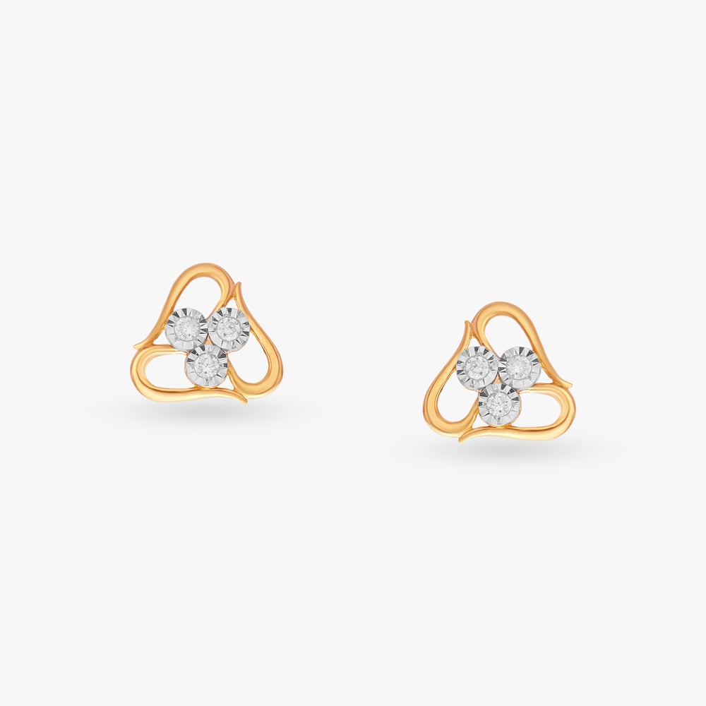 Triangular Diamond Stud Earrings,,hi-res image number null