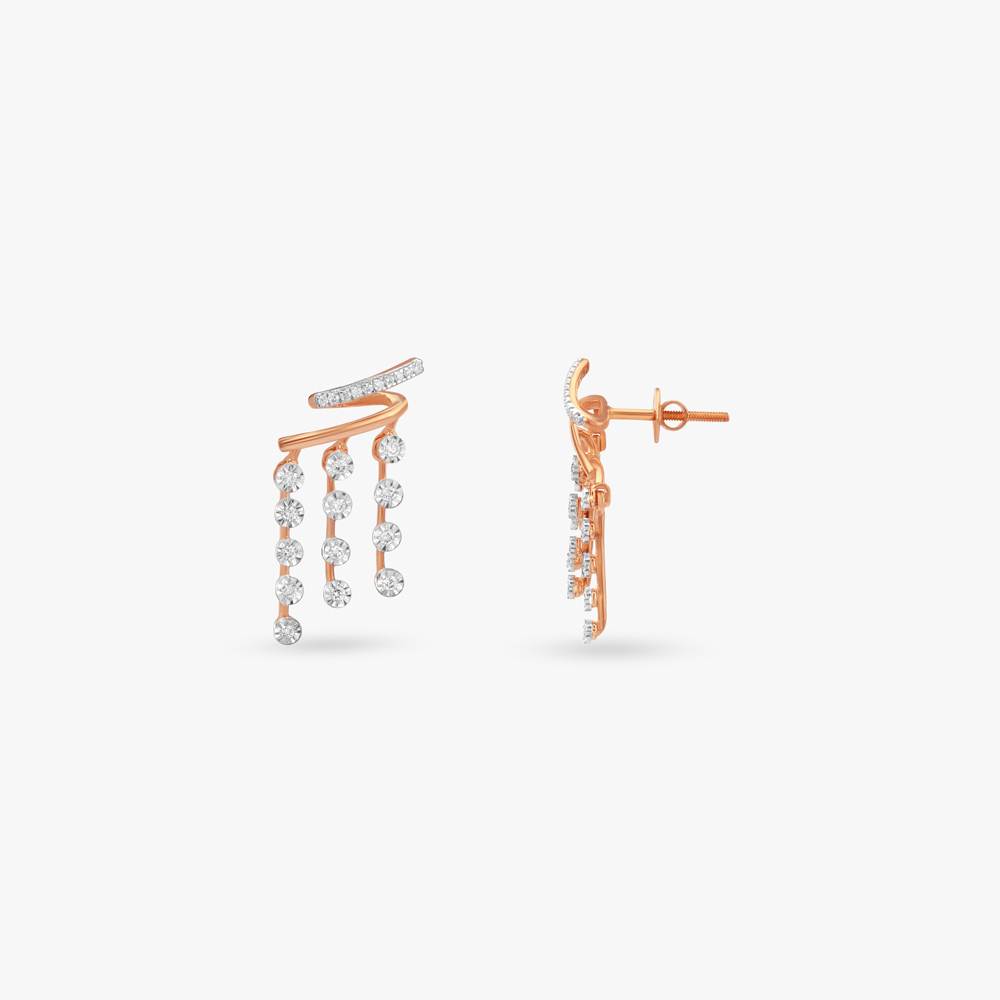 Linear Cascade Diamond Drop Earrings,,hi-res image number null