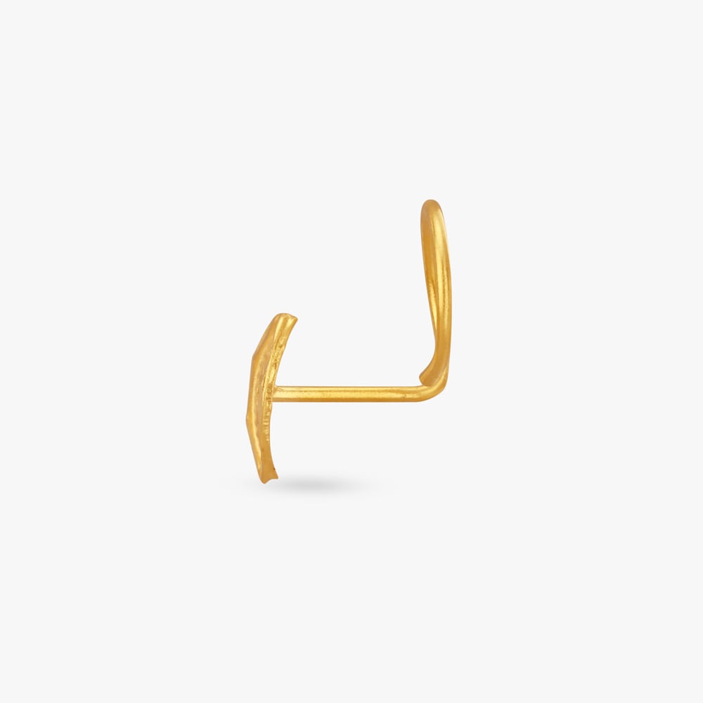 Leaf Charm Gold Nose Pin,,hi-res image number null
