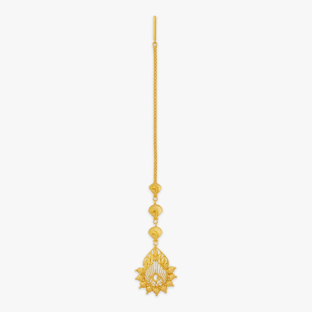 Petal Arch Gold Maang Tikka,,hi-res image number null
