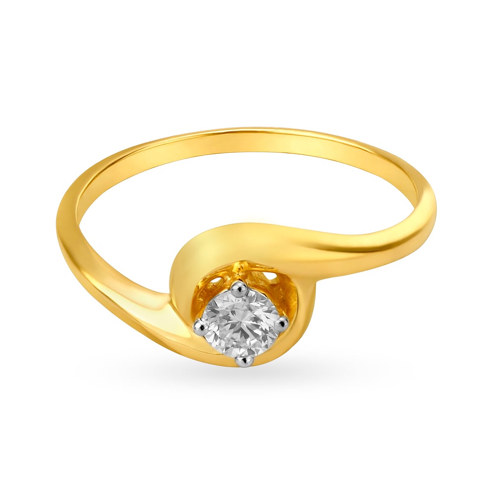 Stunning Flowerbud Single Stone Diamond Ring,,hi-res image number null