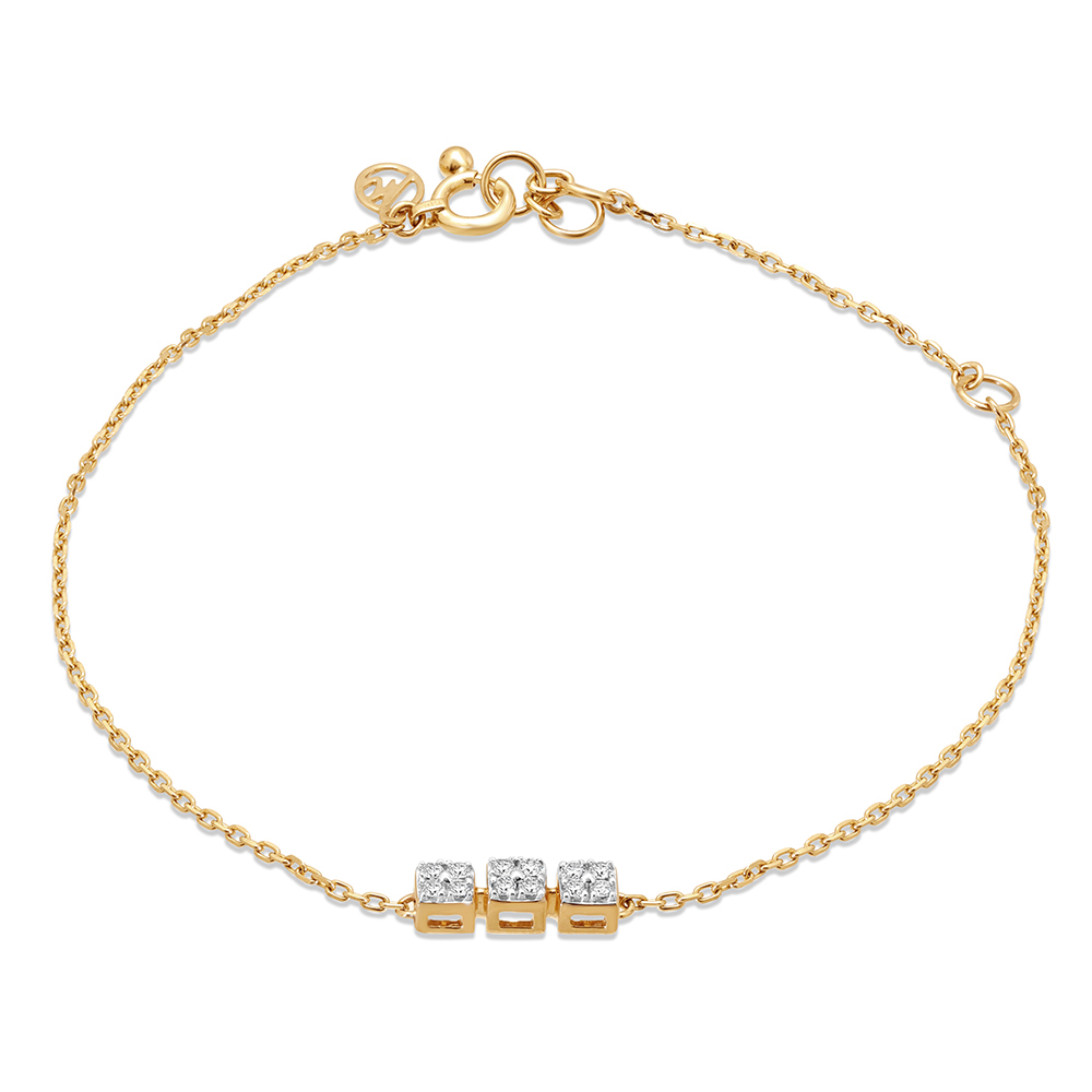 14KT Yellow Gold Glacial Flow Diamond Bracelet,,hi-res image number null