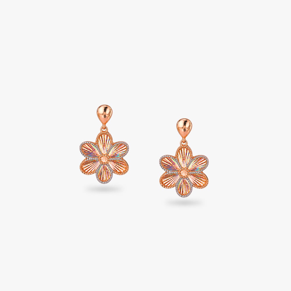 Prismatic Bloom Gold Drop Earrings,,hi-res image number null