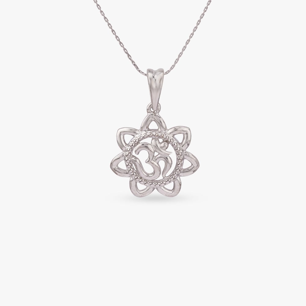 

Om Blossom Silver Pendant