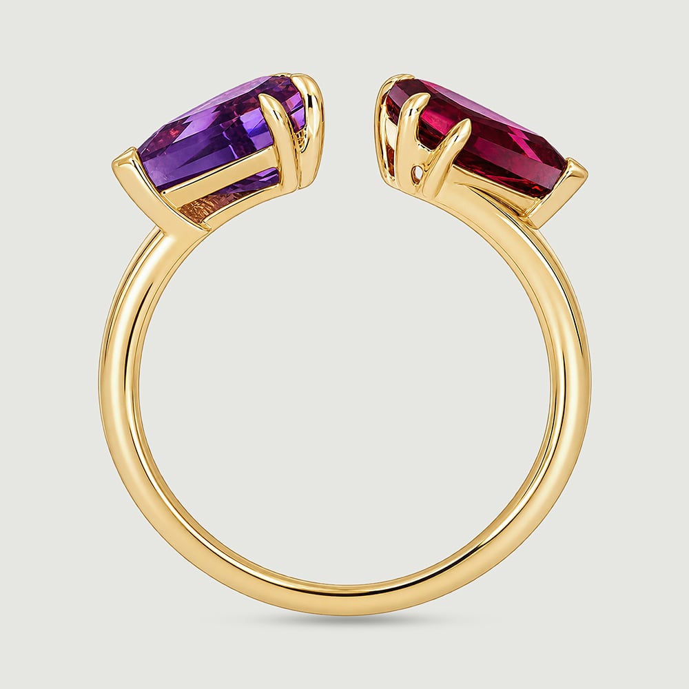 Dynamic Contrasting Amethyst and Garnet Ring,,hi-res image number null