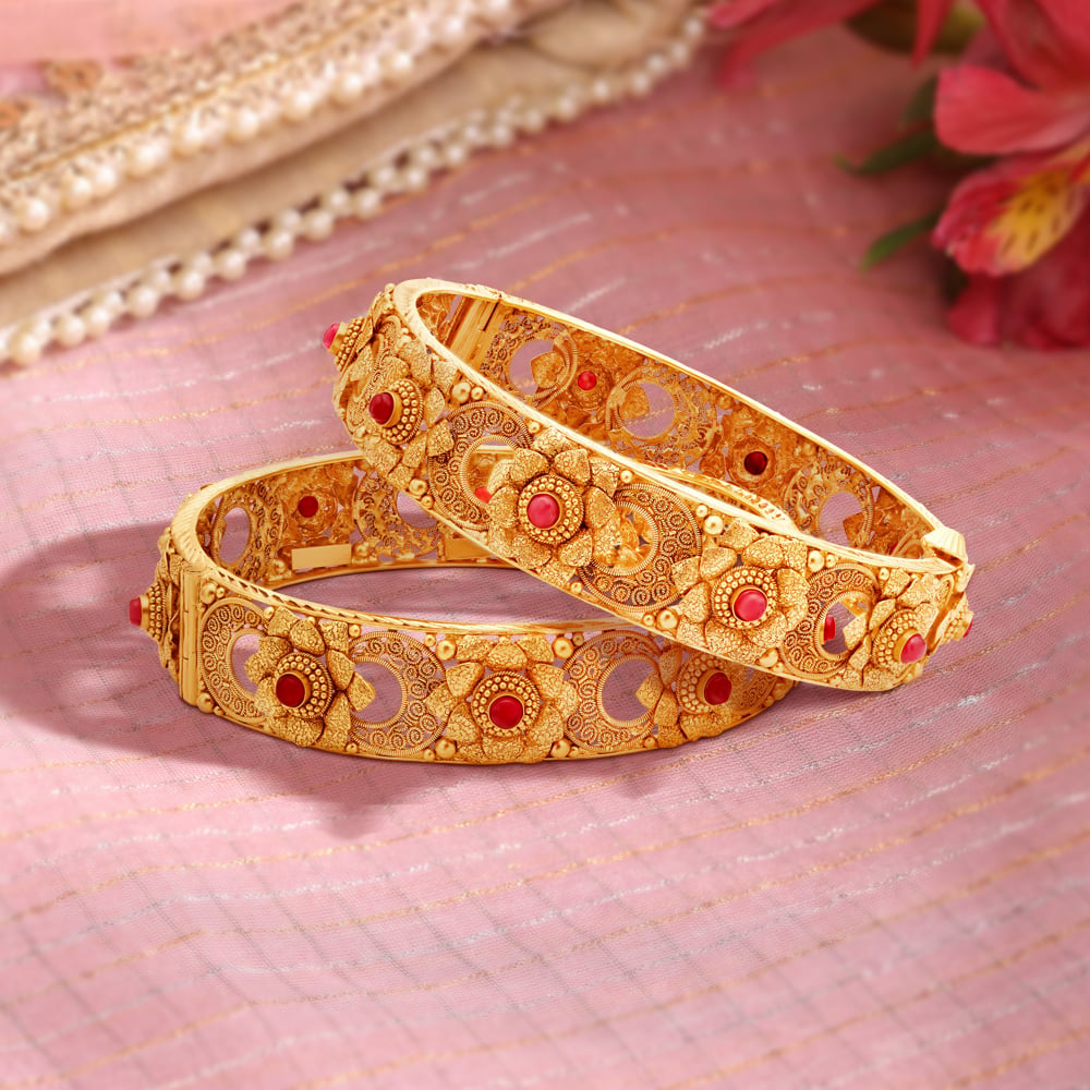 Blooming Filigree Openable Bangles,,hi-res image number null
