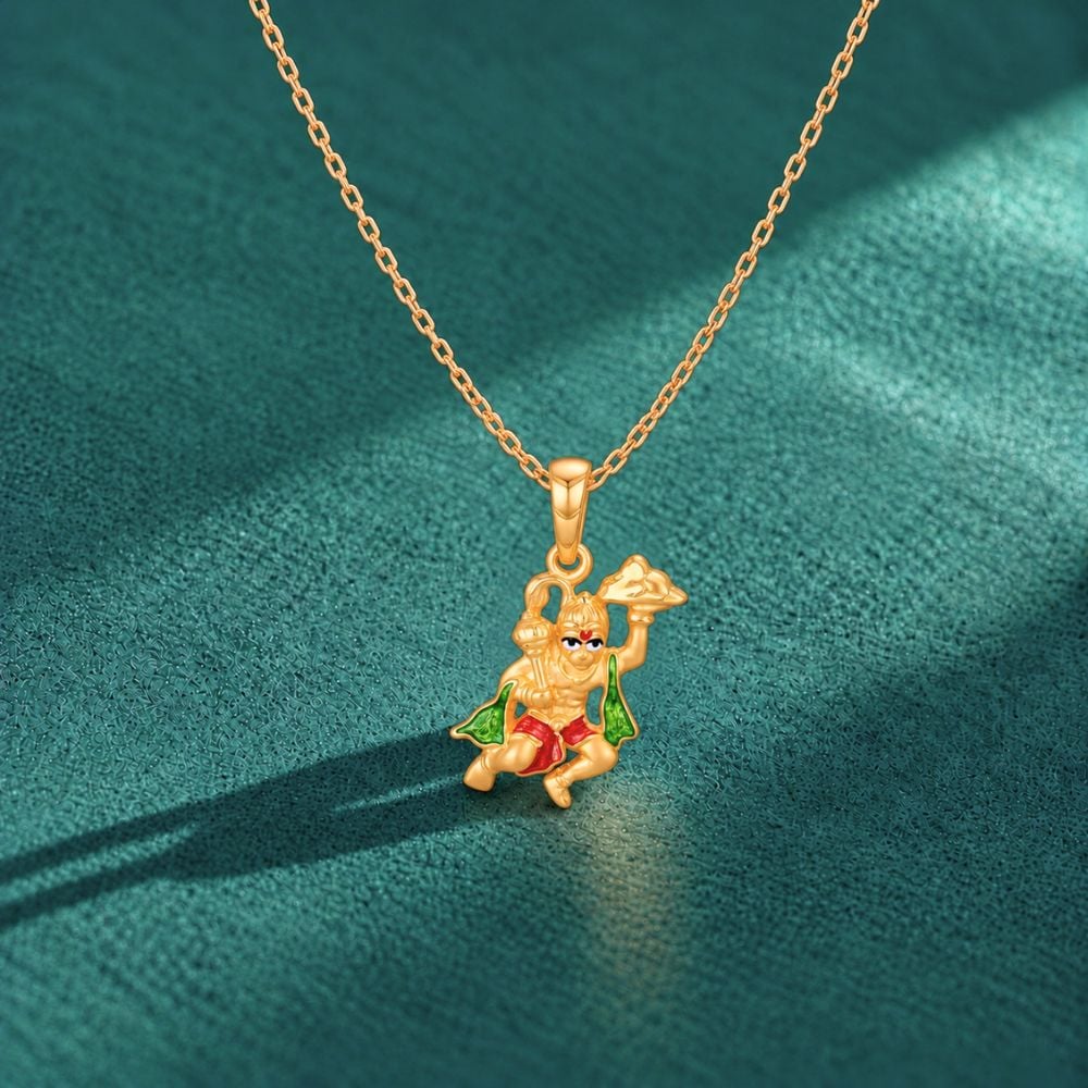 Devotional 22 Karat Yellow Gold Lord Hanuman Pendant,,hi-res image number null