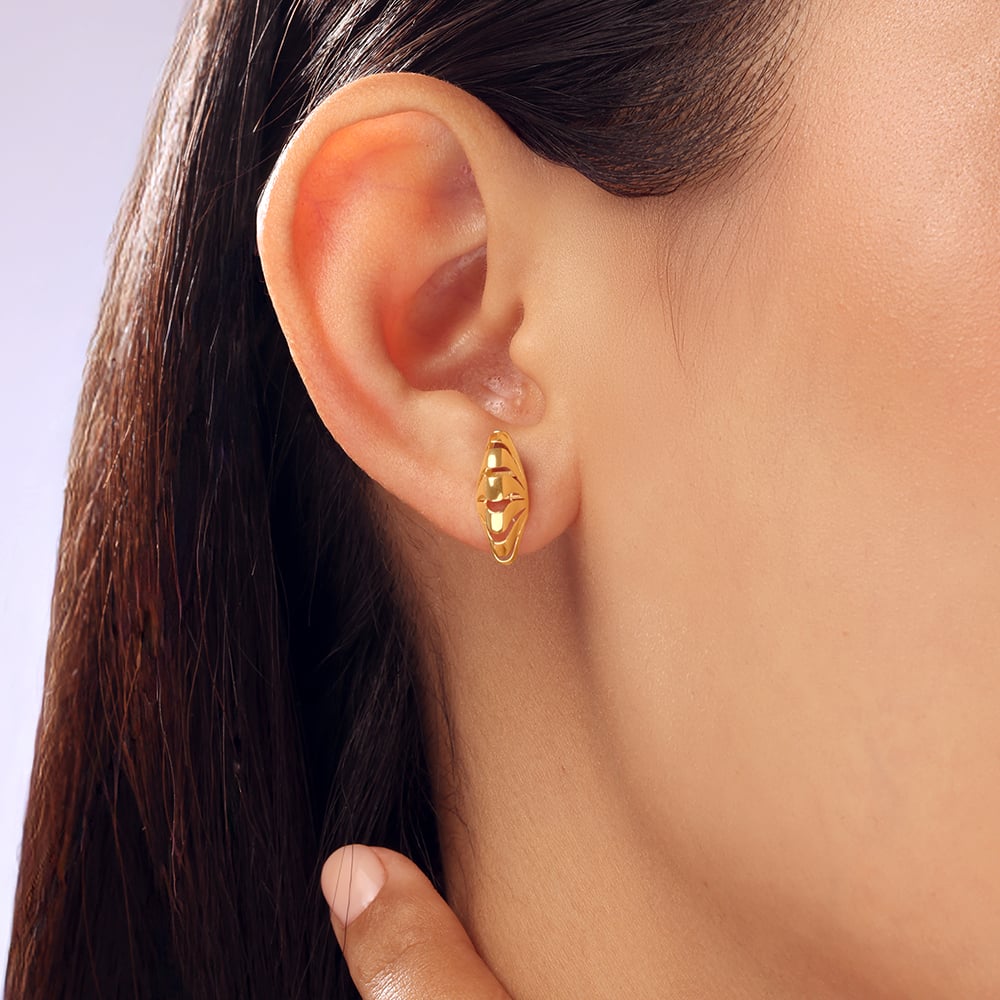 Sculptural Radiant Gold Stud Earrings,,hi-res image number null