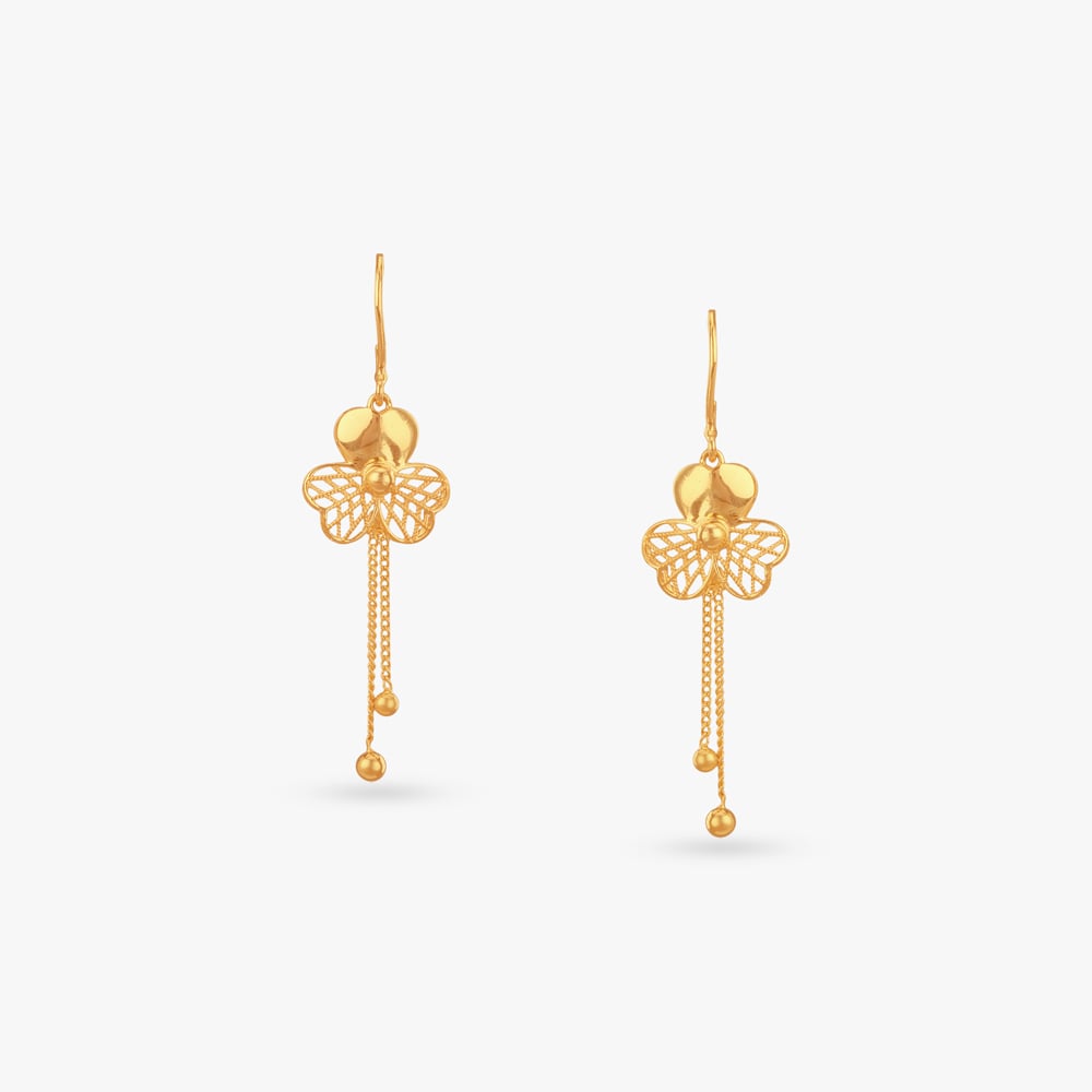 

Graceful Bloom Gold Drop Earrings
