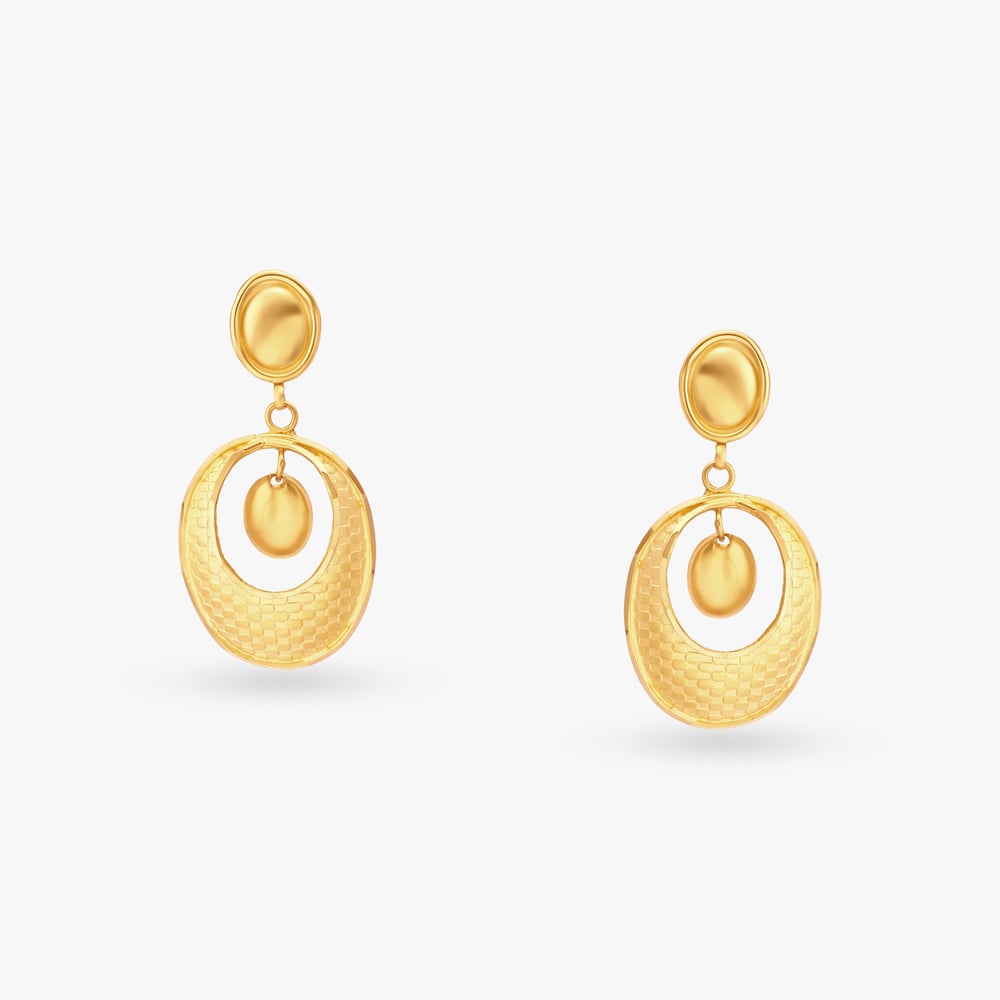 Hammered Gold Drop Earrings,,hi-res image number null