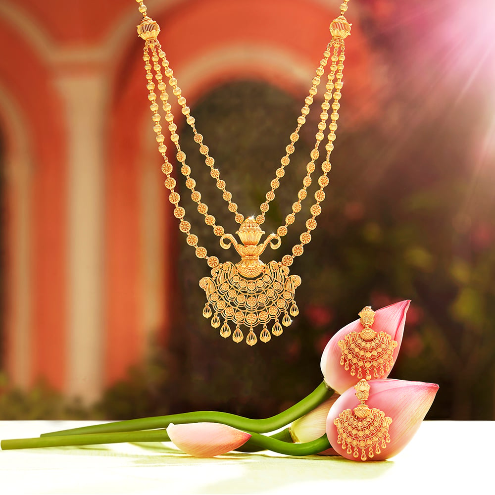 Shola Shringar Gold Necklace Set,,hi-res image number null