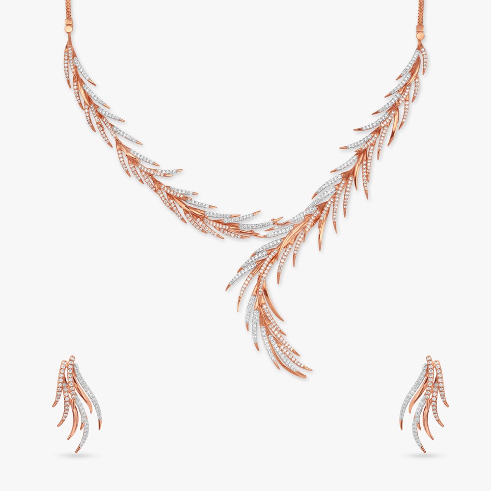 Ember Wing Diamond Necklace Set,,hi-res image number null