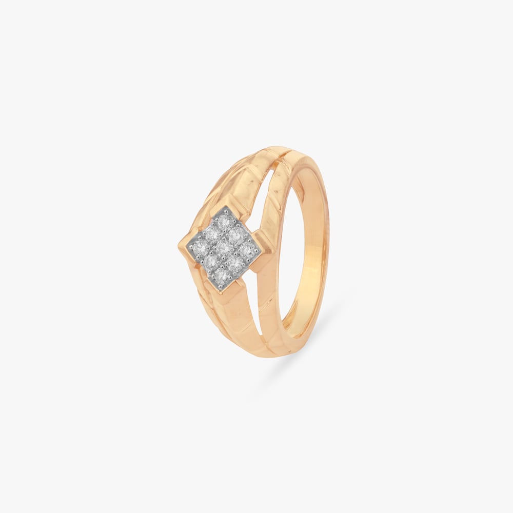 

Modern Geometry Diamond Ring For Men