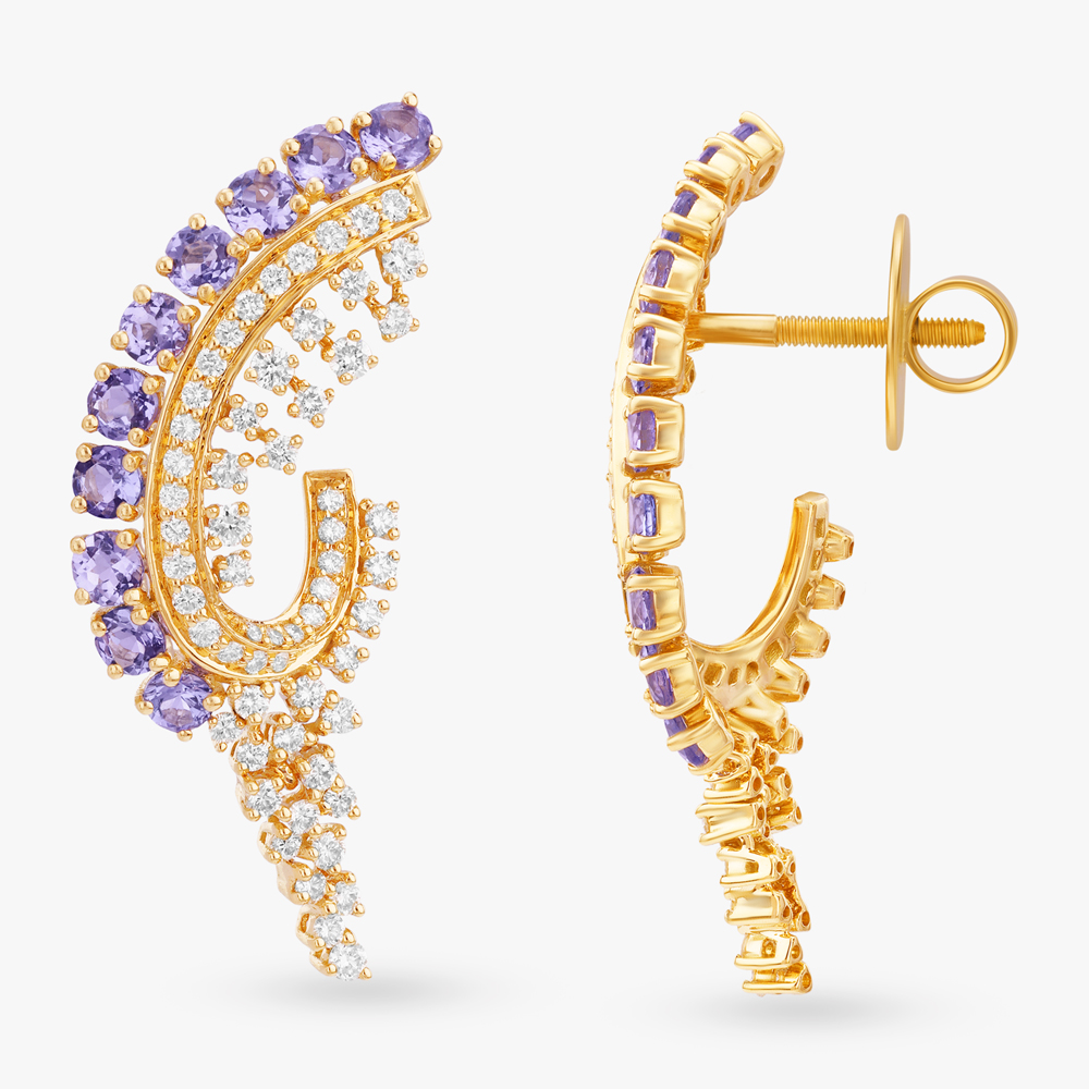 Imperial Iris Diamond Stud Earrings,,hi-res image number null