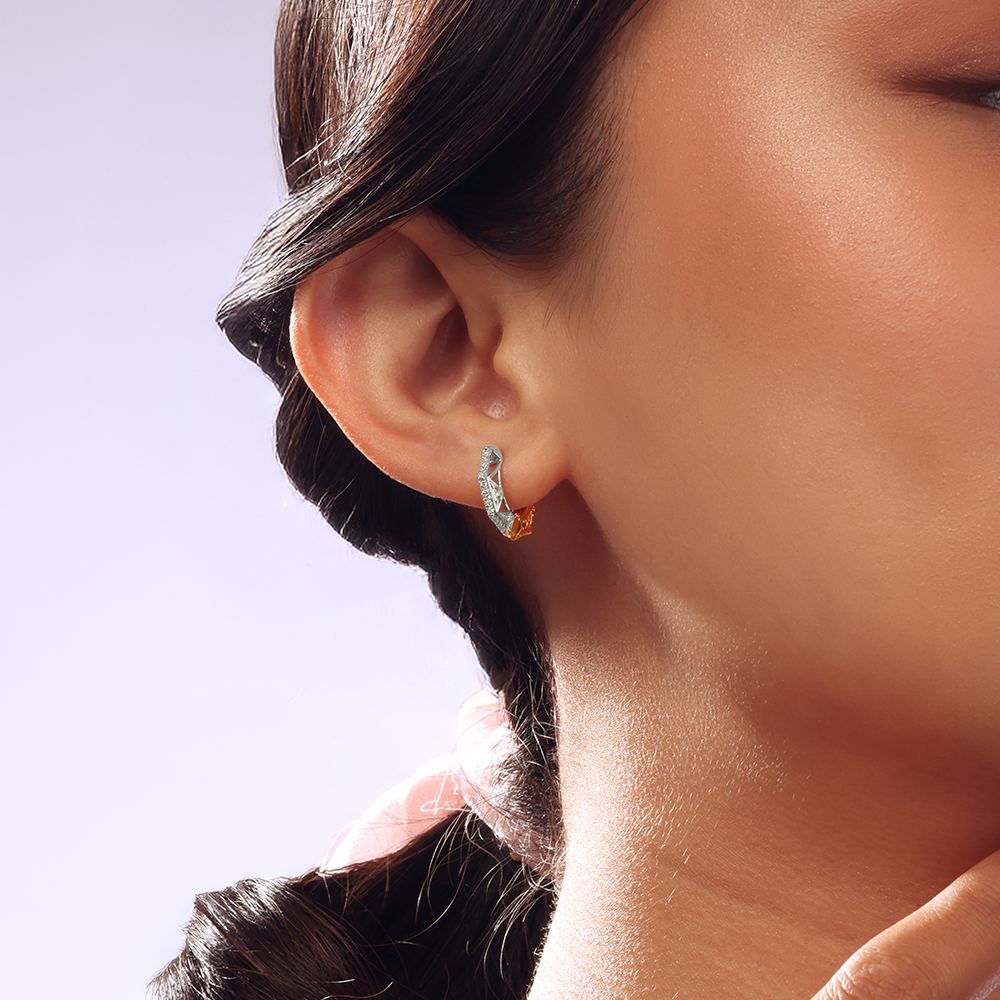 Dual Radiance Ruby & Diamond Hoop Earrings,,hi-res image number null