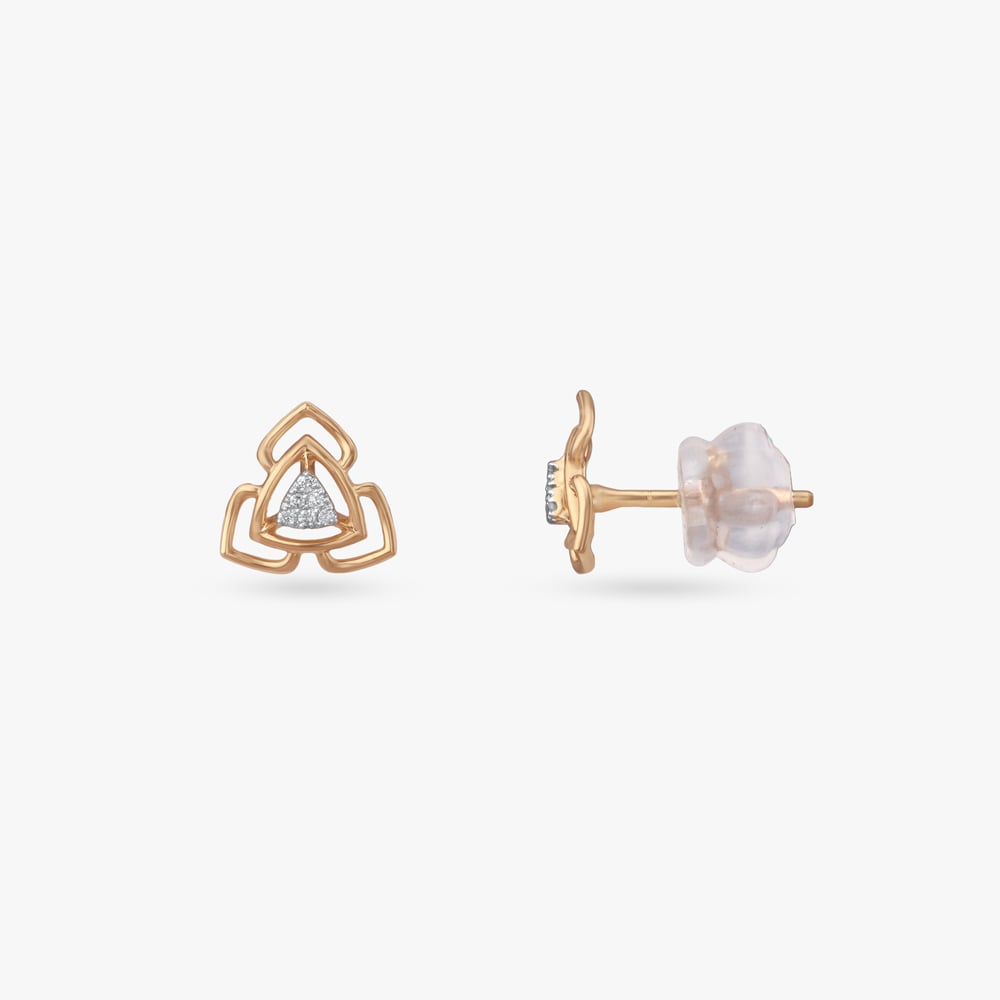 Trinity Curve Diamond Stud Earrings,,hi-res image number null