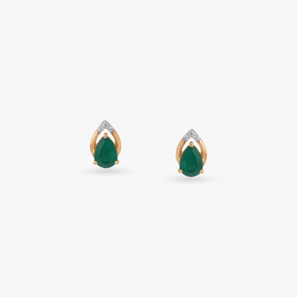 Fan Arc Diamond Stud Earrings,,hi-res image number null