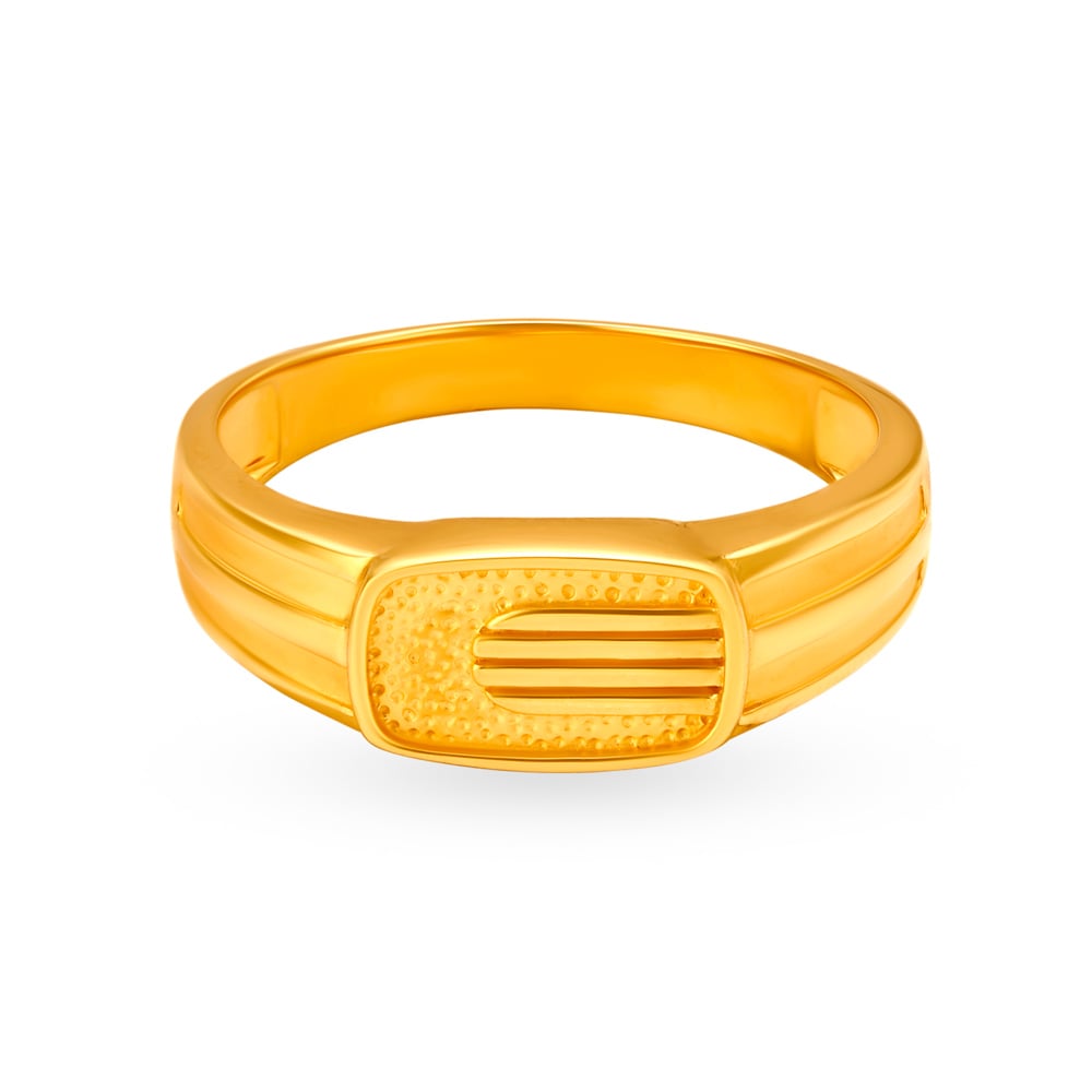 Eclectic Textured Gold Ring For Men,,hi-res image number null