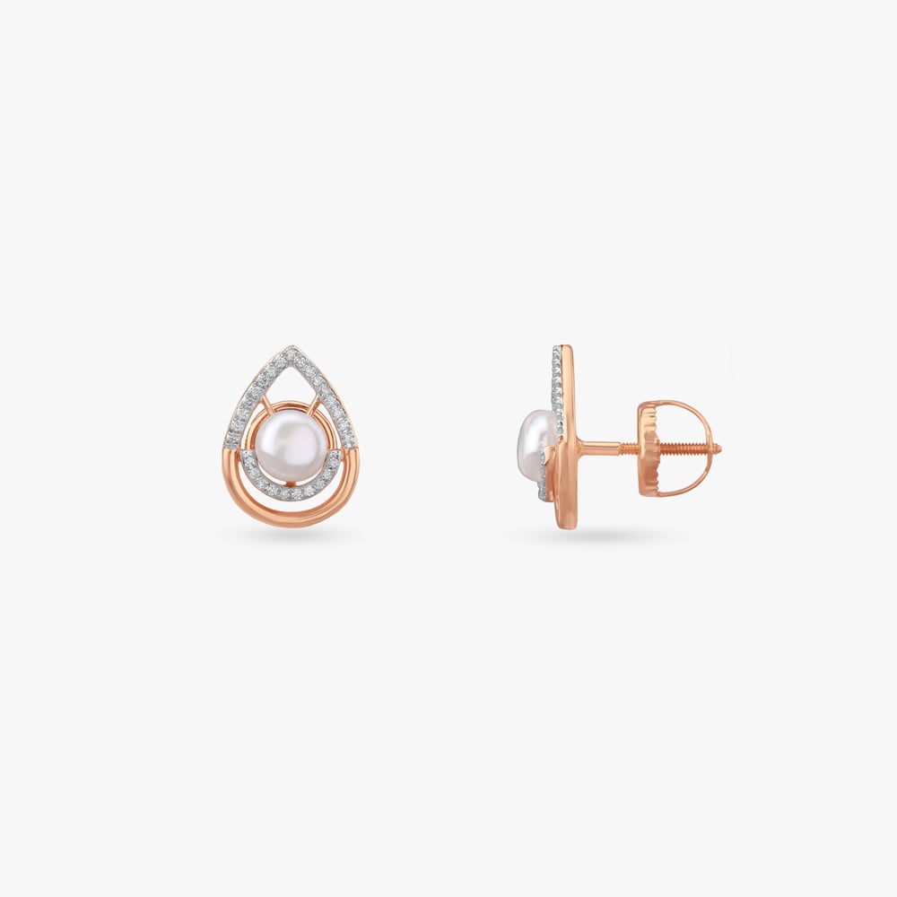 Ethereal Drop Diamond Stud Earrings,,hi-res image number null