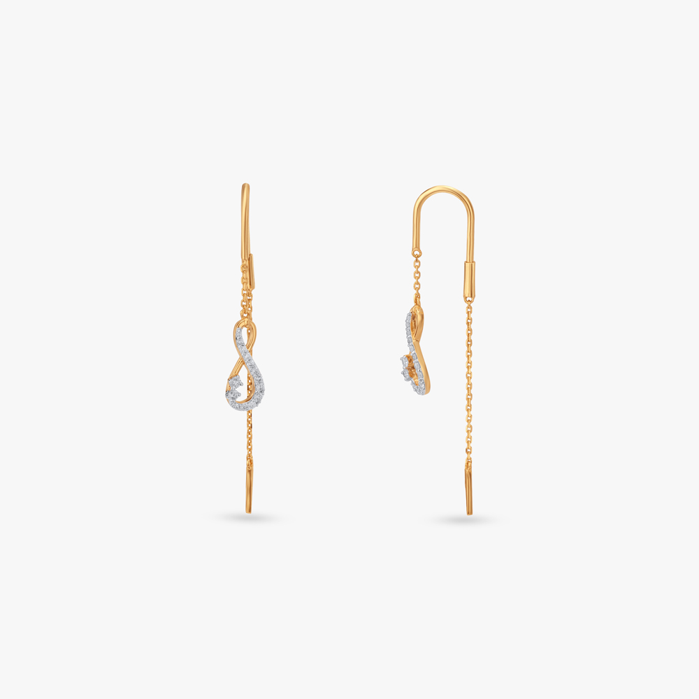 Endless Curve Diamond Drop Earrings,,hi-res image number null