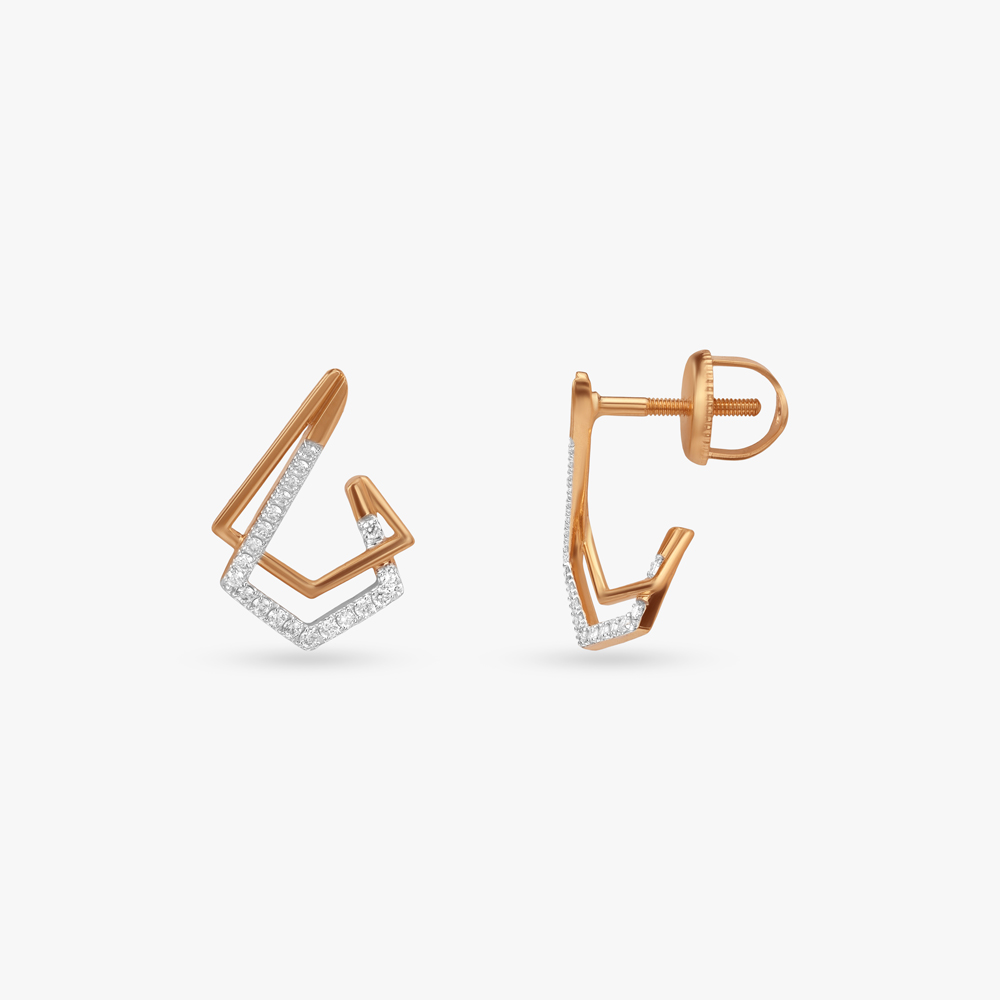 Prism Edge Diamond Hoop Earrings,,hi-res image number null